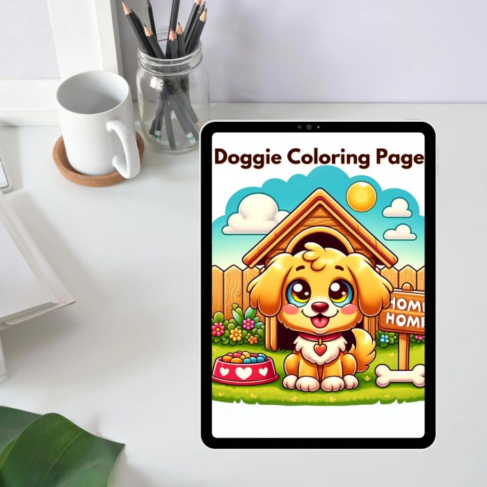 Puppy coloring book pages